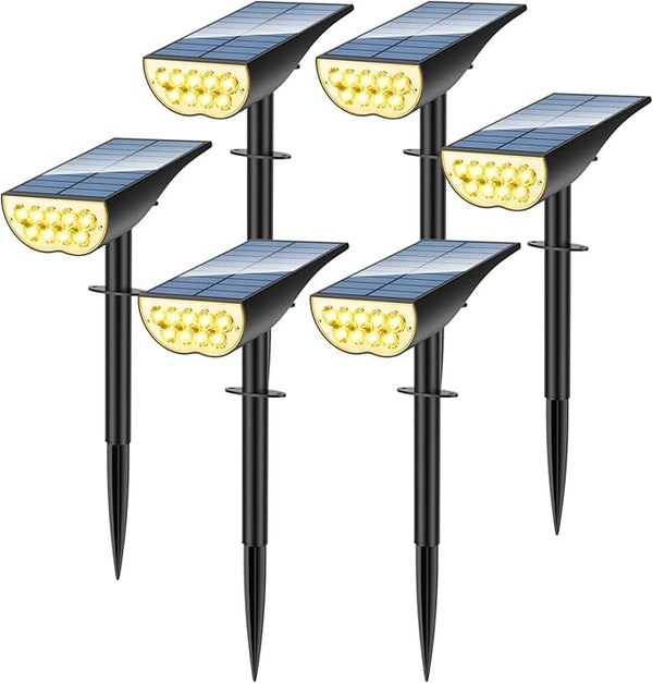 Solar Spot Lights Outdoor, Solar Lights Outdoor Waterproof IP65, 3 Brightness Modes Dusk to Dawn Landscape | Lumora