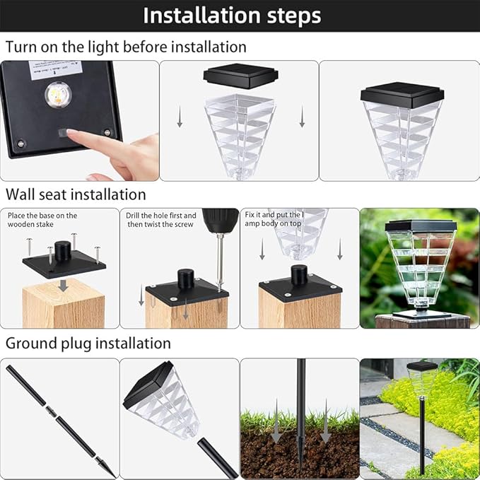 Solar Pathway Lights Outdoor IP65 Waterproof Landscape Lights with 5 Modes Warm White+RGB Color Changing for Yard, Backyard Driveway Walkway Lawn (RGB&Warm Light-3, 2pack)