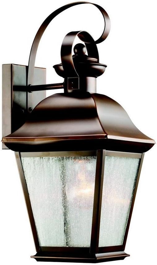 Kichler Mount Vernon 16.75" 1 Light Outdoor Wall Light with Clear Seeded Glass in Olde Bronze®