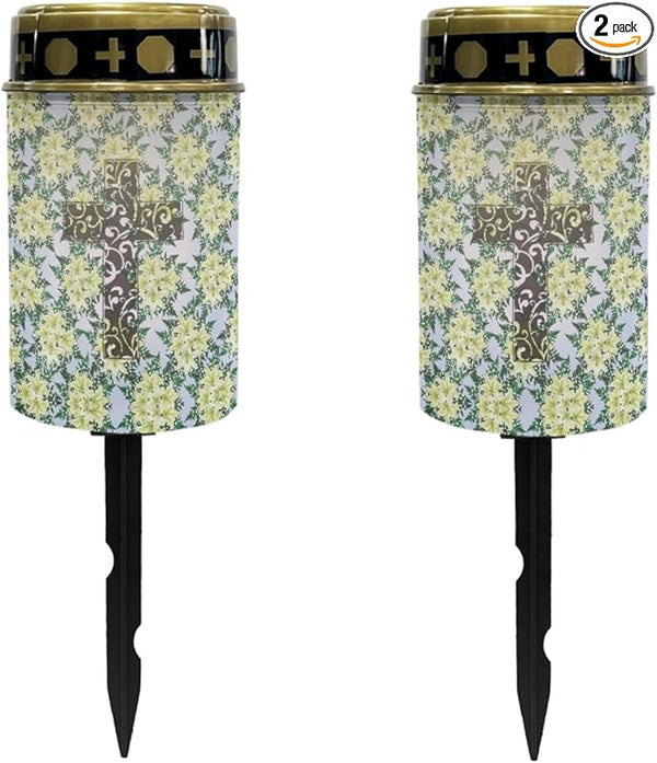 Cross Floral Solar Lights Outdoor,Solar Stake Lights Garden Lights,Waterproof Solar Lights for Outside Yard Patio | Lumora
