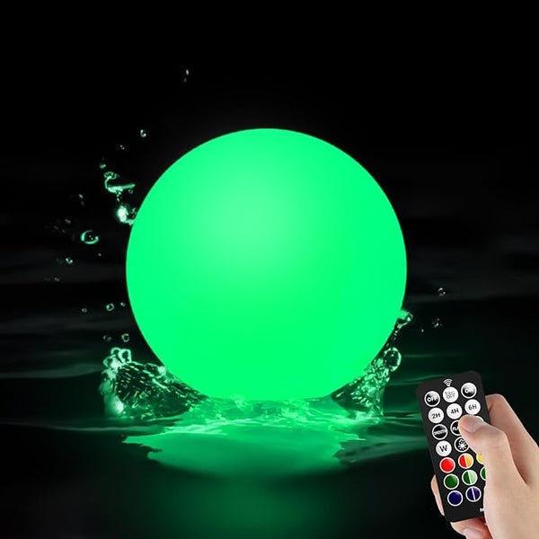 LOFTEK LED Pool Lights That Float - 8-inch Globe Lamp Rechargeable - 16 RGB Lamp with Handle & Remote, Waterproof | Lumora