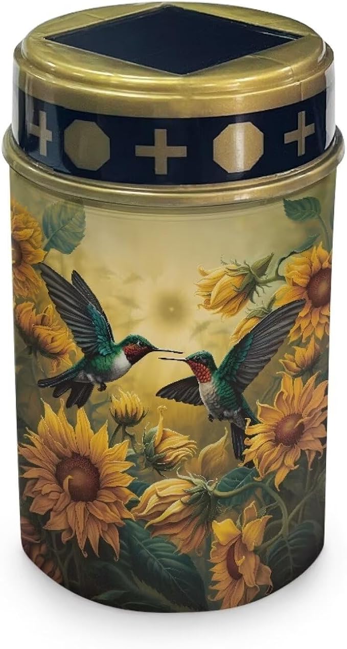 Hummingbird Sunflower Outdoor Solar Lights Waterproof Energy Saving LED Garden Stake Solar Lights Flameless Home Patio Decorative Lights Memorial for The Deceased
