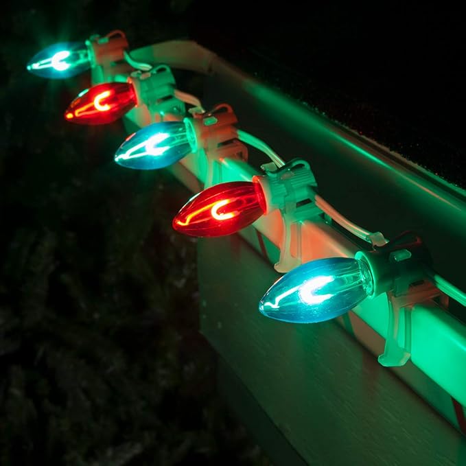 Wintergreen Lighting C9/E17 Light Stringer, 12' Socket Spacing, Outdoor String Light Patio Stringer, Fits C9/E17 | Lumora