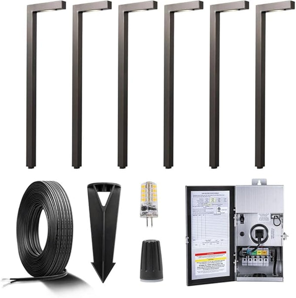 Gardenreet Brass Low Voltage Landscape Path Lights(6 Pack) Kit 12V LED with Low Voltage Transformer 150W and | Lumora