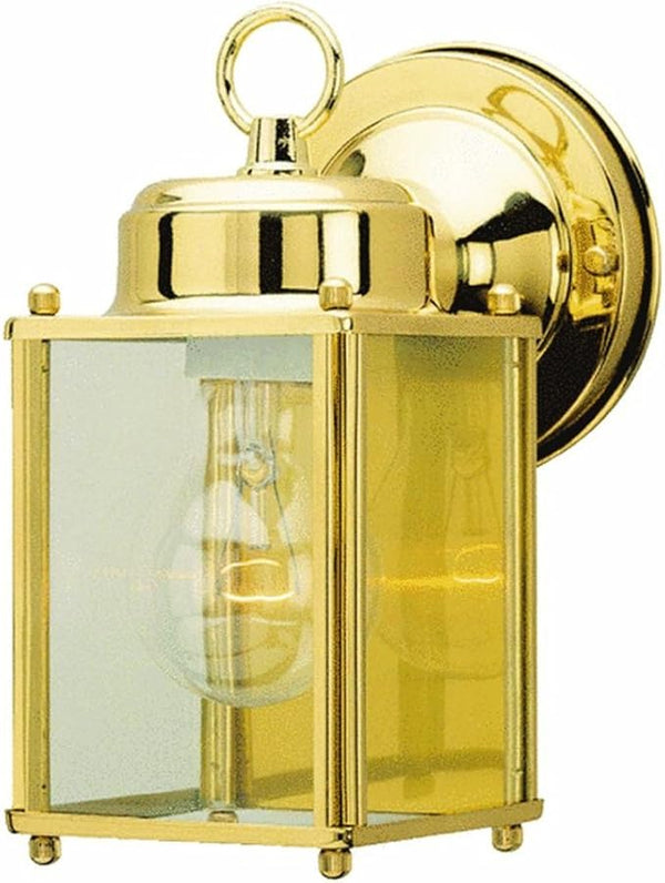 Westinghouse Lighting 6693600 One-Light Exterior Wall Lantern, Polished Brass Finish on Steel with Clear Glass | Lumora