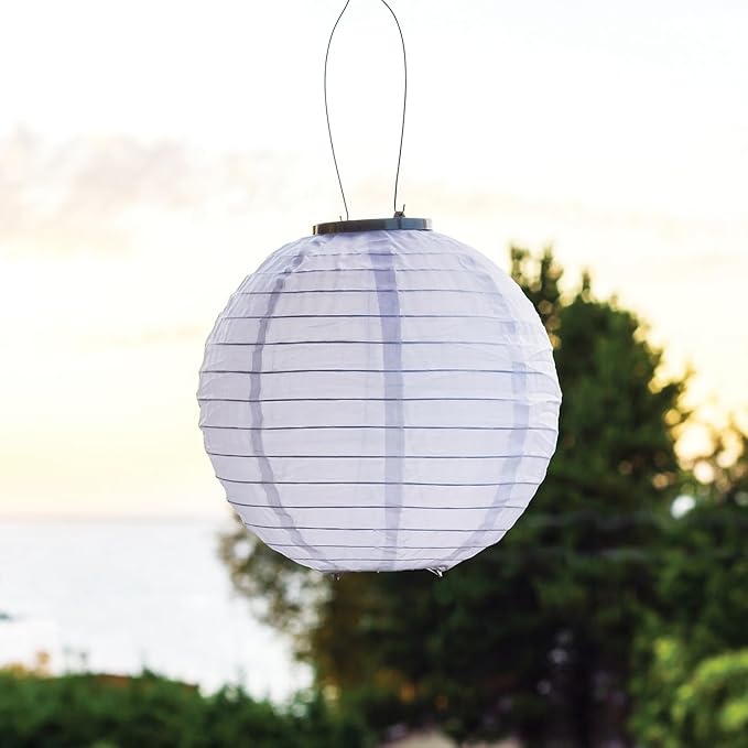 Allsop Home Garden 31577 10-in. Glow Nylon Solar Lantern