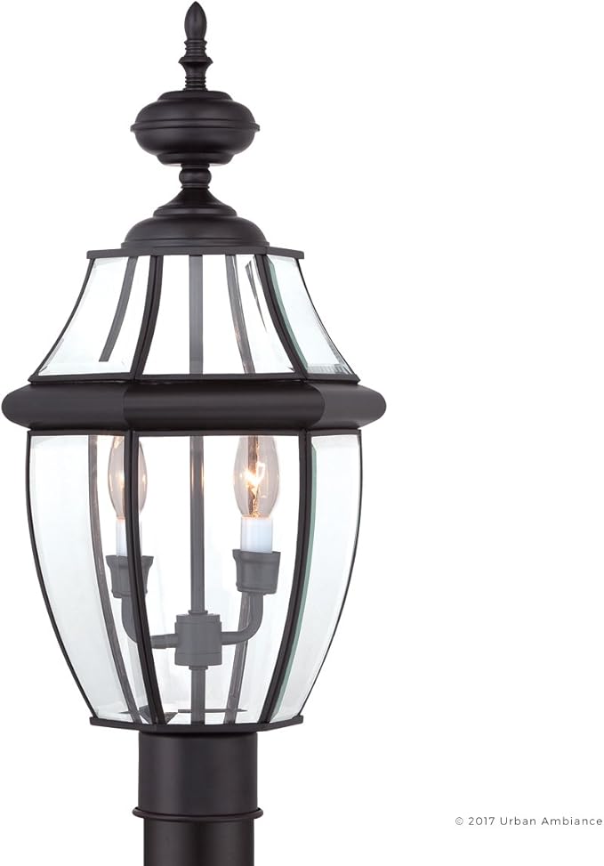 Urban Ambiance Luxury Colonial Outdoor Post Light, Large Size: 21" H x 11" W, with Tudor Style Elements, Versatile | Lumora