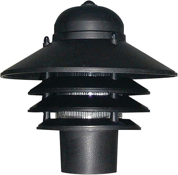 Solus Nautical Outdoor Post Top Light – Bollard Fixture for 3" Pole with LED Bulb, Black or White Finish | Lumora