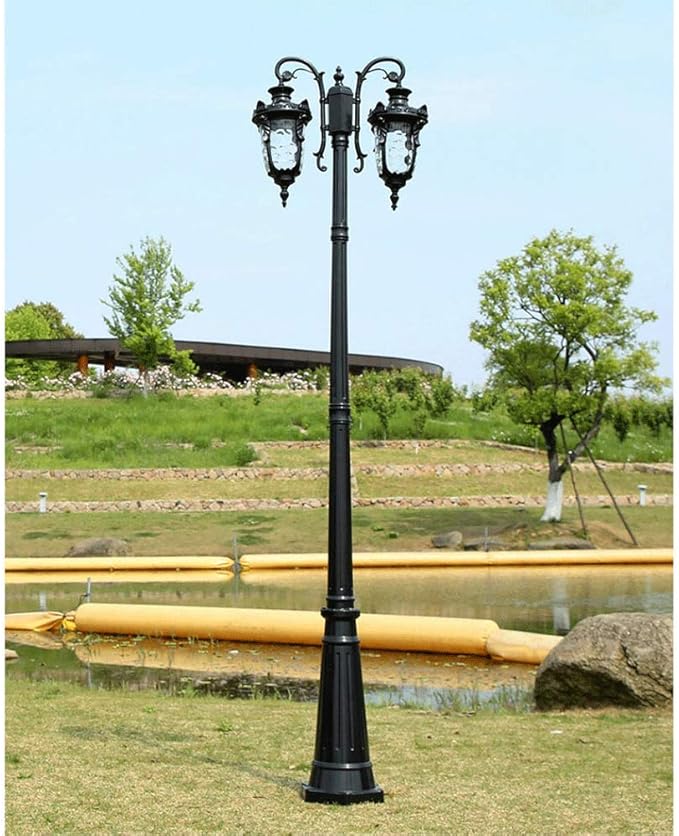 Outdoor Lamp Post Light Lamp Post Lights Outdoor,2-Head Street Light Anti-Rust Aluminum High Pole Light European | Lumora