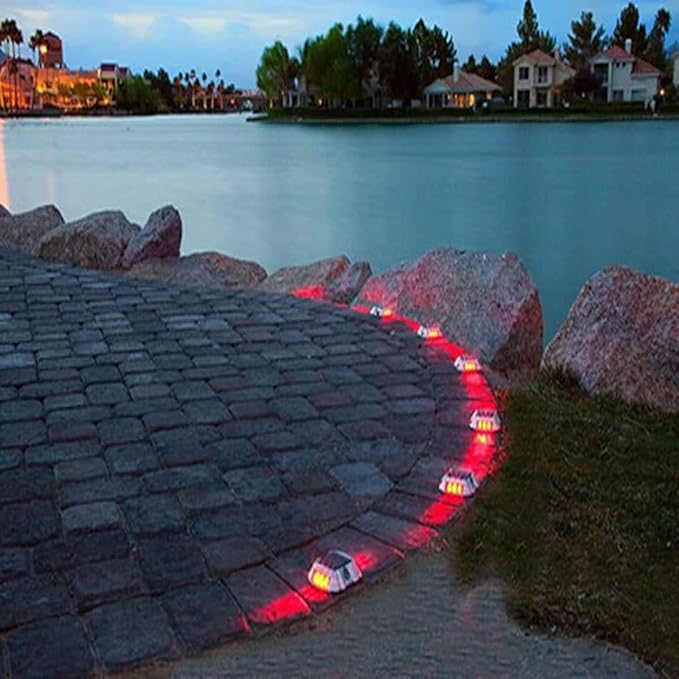 JIGUOOR Solar Deck Lights LED Driveway Lights Solar Powered Dock Light Outdoor IP68 Waterproof Road Markers for | Lumora