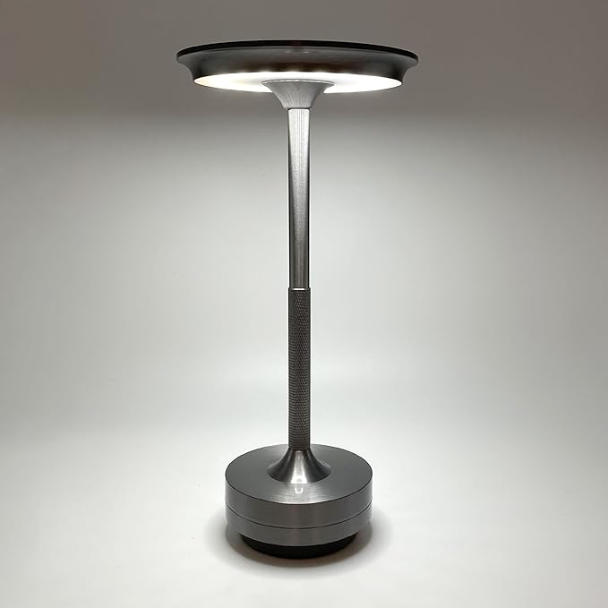Cordless Table Lamps Rechargeable, Portable Battery Operated Lamp, Stepless Dimming LED Table Light with Memory Function, for Outdoor/Dinner/Patio/Restaurant,(Gun Metal 4 Pack)
