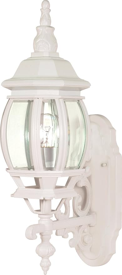 Nuvo Lighting 60/885 Traditional One Light Outdoor Wall Mount from Central Park collection in White finish | Lumora