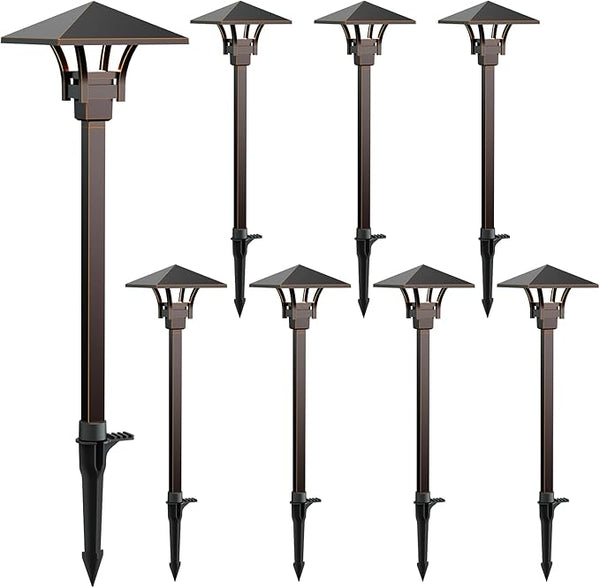 GOODSMANN Landscape Lighting Low Voltage Landscape Path Lights Oil Rubbed Bronze 8PK Path Lights Low Voltage 4W LED | Lumora