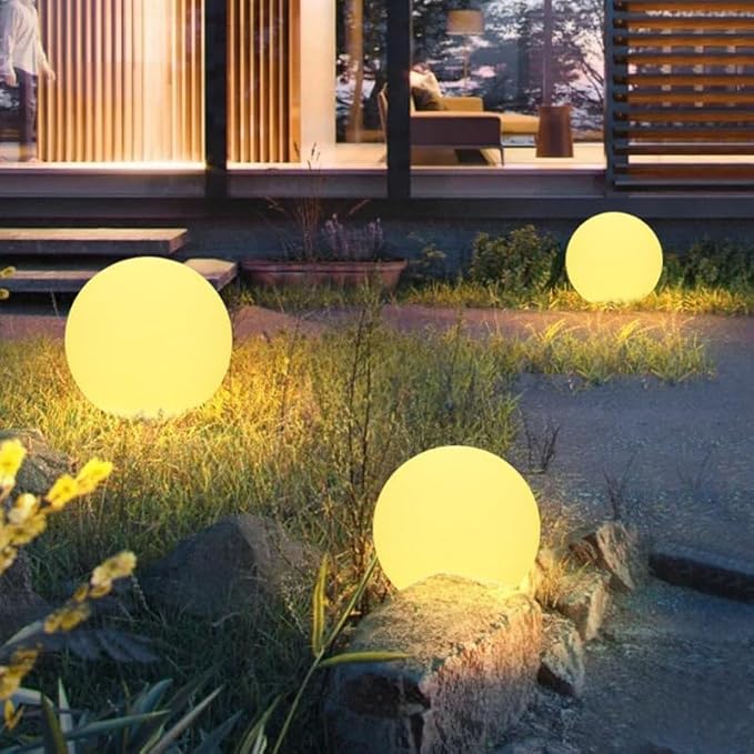 10 inch Solar Globe Light Outdoor Waterproof, Dimmable 16 Colors RGB Solar Balls for Garden w/Remote, Glowing Orb | Lumora