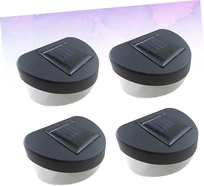 ABOOFAN 4pcs Solar Energy Outdoor Garden Light Led Wall Lamp for Garden Porch Pathway Corridor Black Shell White Light Easy to Install and Remove