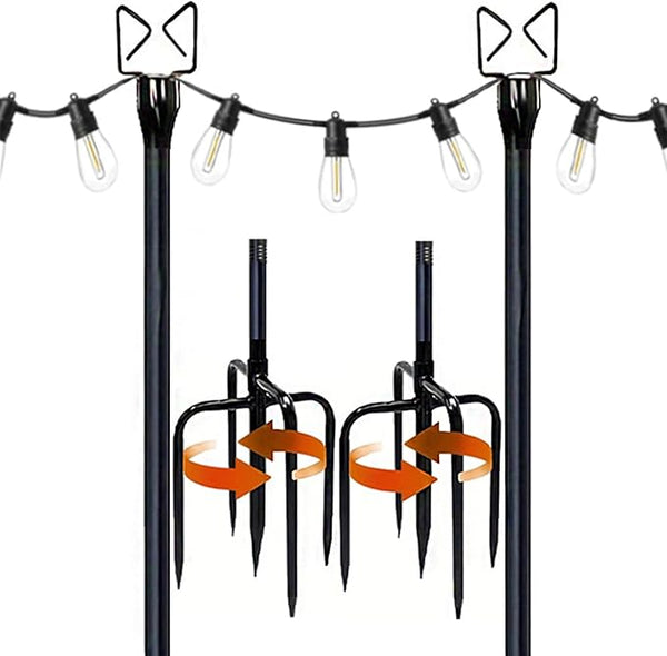 2Pack 8.6FT String Light Poles for Outside Adjustable Light Poles for Outside String Lights for Outside String | Lumora