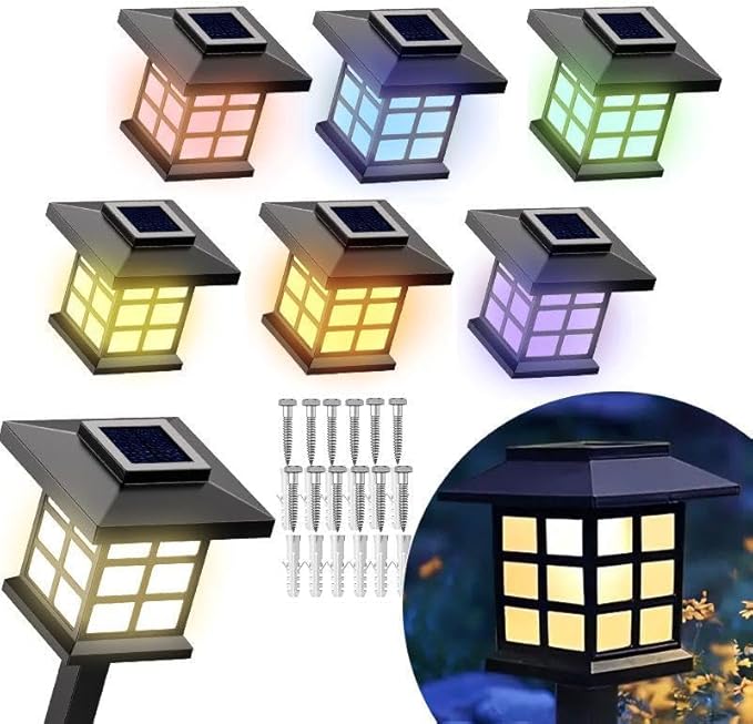 Solar LED garden light lawn light, outdoor path channel lighting, suitable for courtyard, lawnand lane decoration, windproofand energy-saving, decorativegarden light (Buy5,Get1Free in Multiple Colors)