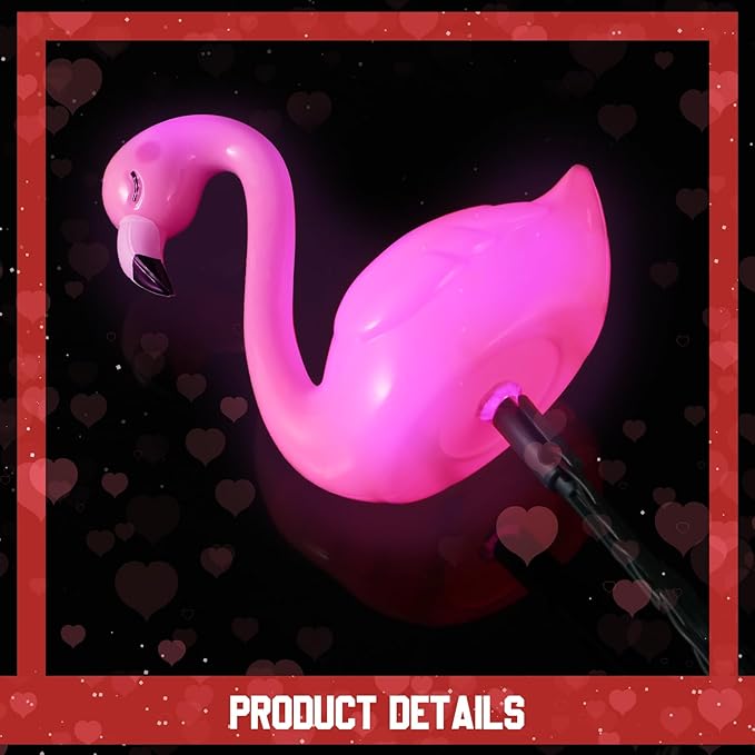 36ft Flamingo Solar Lights with 16 LED Solar Powered Pathway Garden Stake Light Outdoor Decorations with 3 Modes Waterproof Summer Pink Walkway Lawn Patio(Flamingo)
