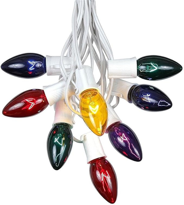 Novelty Lights Multi Twinkle Incandescent Christmas String Lights - Retro Traditional C9 Indoor/Outdoor Light Set | Lumora