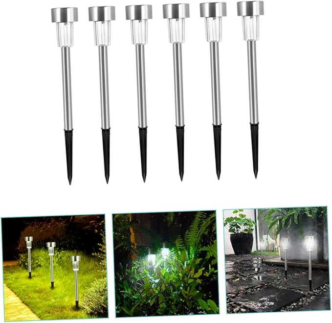 6pcs Solar Garden Lights Outdoor Pathway Lamps Efficient Charging Design for Courtyards Parks and Gardens