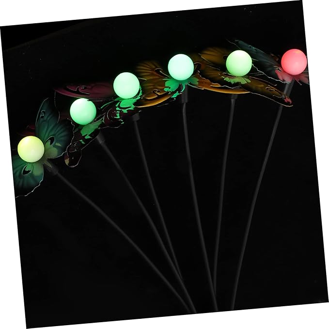 DOITOOL 2pcs Outdoor Solar Power Garden Light Butterfly Led Lamp for Pathway Patio Easy Install Solar Decorative Light for Lawn