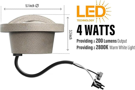 Malibu C LED Well Light Low Voltage Landscape Lighting Floodlight Spotlights for Driveway, Deck, Garden, Outdoor Lighting 8403-3500-01
