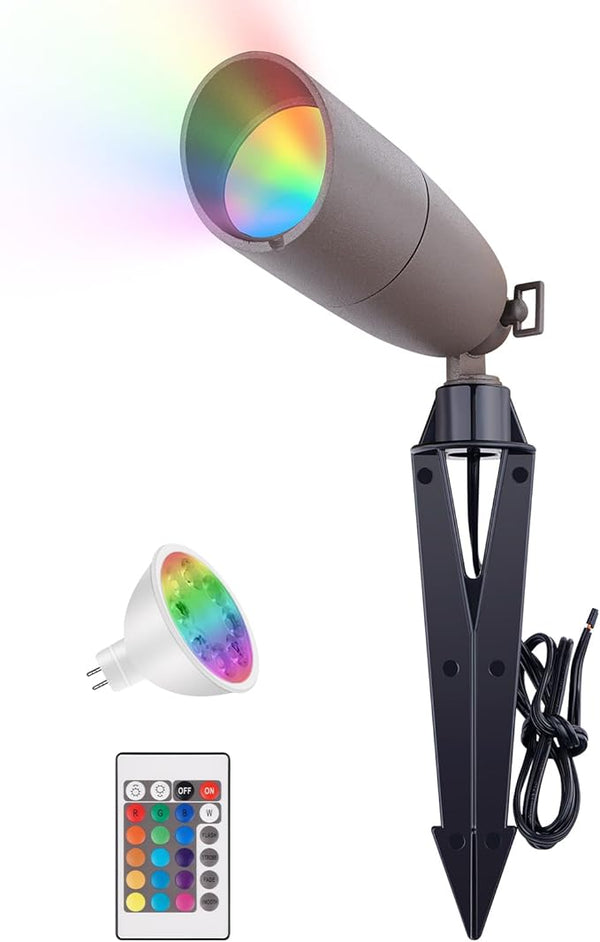 Landscape Spotlights Color Changing: 12V Low Voltage Spot Lights with 4W RGBW MR16 - Outdoor Security Flood Light | Lumora