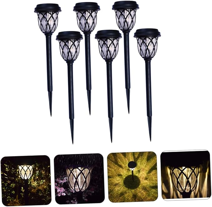 DOITOOL 6pcs Solar Outdoor Garden Lights Led Lawn Lamp for Pathway and Landscape Decor Solar Stake Lights Automatic Day Night Function