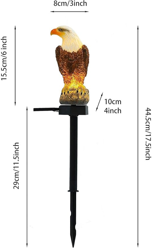 Eagle Figurine Garden Solar Stake Light Eagle Solar Lights Outdoor Decorative Bright Light Eagle Statue for Garden, Lawn, Patio, Yard Decoration(2pack)