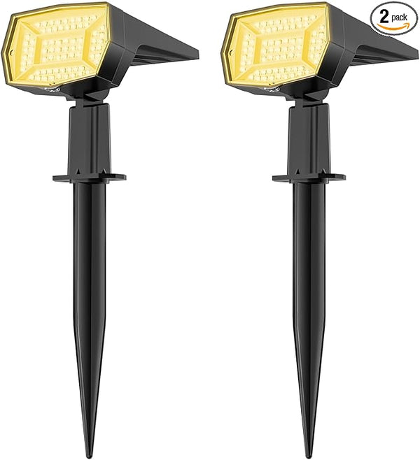 Fabrito 72 LEDs Solar Spot Lights Outdoor Waterproof, 3 Modes Landscape Spotlights, Dusk to Dawn Solar Powered | Lumora