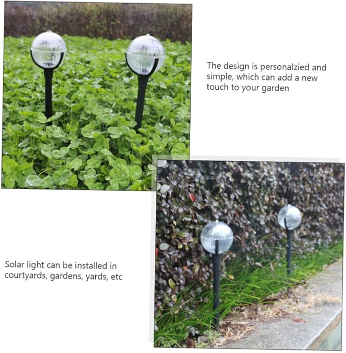 BESPORTBLE 2pcs Solar Powered LED Lawn Lights Colorful Solar Decorative Garden Path Lights Outdoor Courtyard Landscape Lighting with Ground Stake