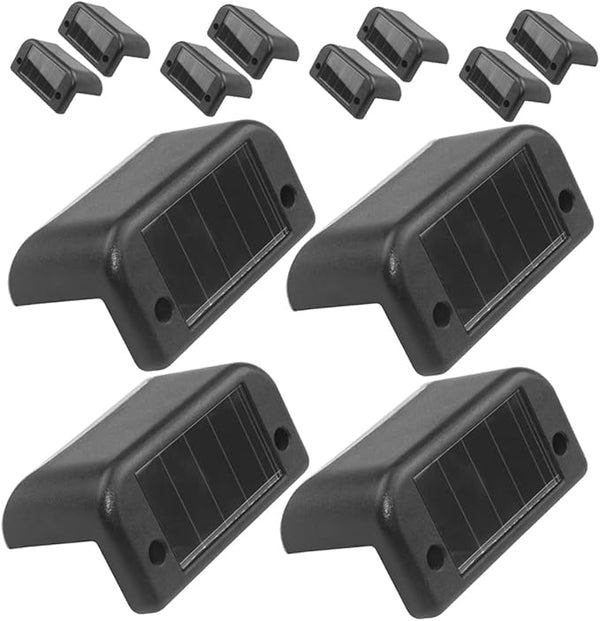 Cabilock 12pcs Solar LED Step Lights Warm White Outdoor Fence and Railing Lights Waterproof Solar Powered Deck | Lumora
