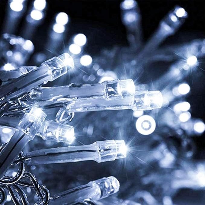 98FT 200 LEDs String Lights Waterproof Fairy Lights 8 Modes with Memory 30V Power Supply for Home, Garden, Wedding, Party, Christmas Decoration Indoor Outdoor (Cool White)