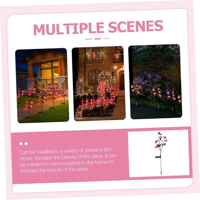 Led Apple-Shaped Solar Lawn Light Outdoor Garden Decoration Automatic Dusk to Dawn Function for Pathway Villa and Holiday Events White Light