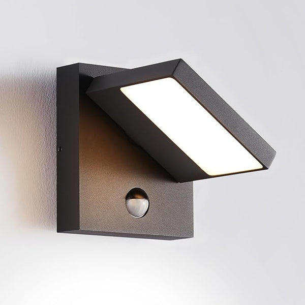Motion Sensor Outdoor Rotatable Wall Light Exterior LED Lights Fixtures Aluminum Wired Porch Lamps Adjustable | Lumora