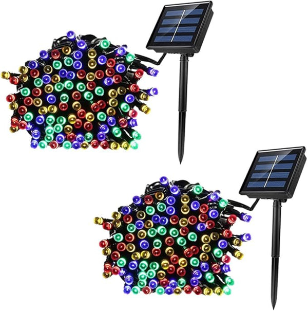 2 Sets LED Solar String Lights Outdoor Decorative Lighting for Garden Patio Xmas Tree Party Decor Weatherproof | Lumora