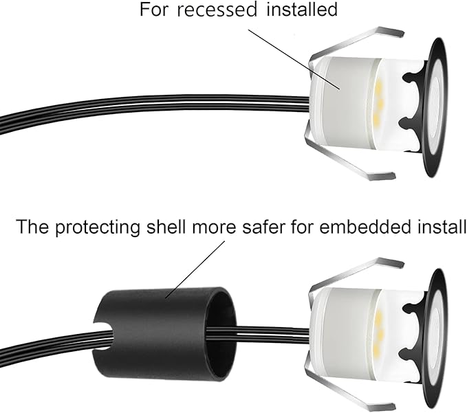 Recessed LED Deck Lights Kits with Protecting Shell,20Pack Φ1.18 IP67 Waterproof 12V Low Voltage Embedded Step | Lumora