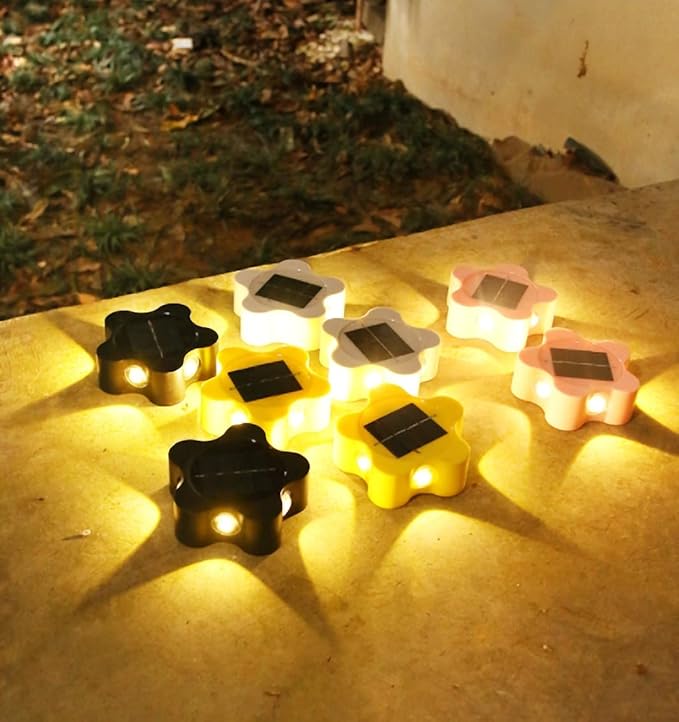 Ulalaza 3Pcs Solar Decking Lights RGB+ Changing Solar Step Lights Outdoor Waterproof Stair Lights for Fence, Deck | Lumora
