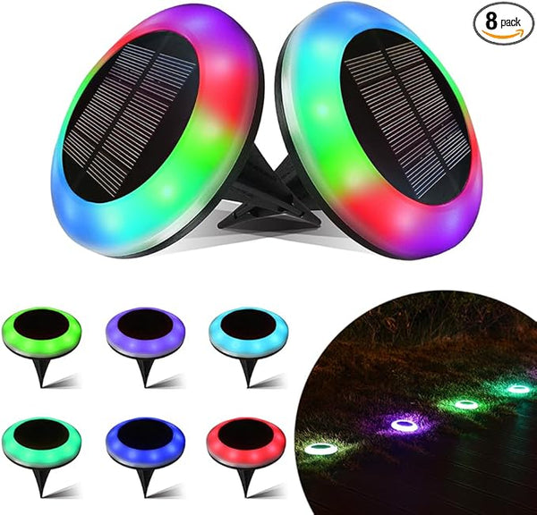 20 Lumens Colorized Solar Ground Lights,Solar Pool Lights with Mutiple Color Functions for Pool Area, Pathway | Lumora