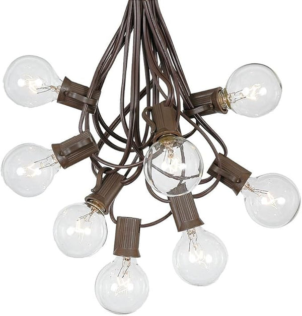 G40 Patio String Lights with 25 Clear Globe Bulbs - Hanging Garden String Lights - Vintage Backyard Patio Lights | Lumora