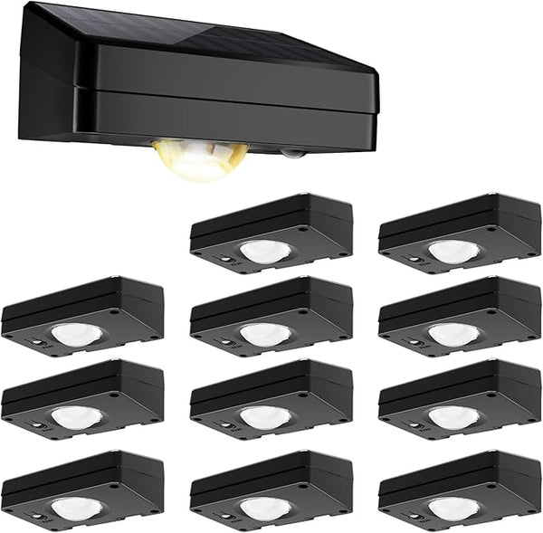 Solar Fence Lights Outdoor Waterproof 12 Pack,Solar Deck Lights with Warm & Cool White + RGB Modes | Lumora