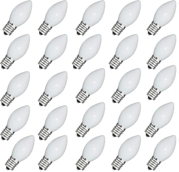 GOOTHY 25 Pack C7 White Replacement Bulbs, Ceramic C7 Incandescent Light Bulbs for Christmas Outdoor Patio Indoor | Lumora