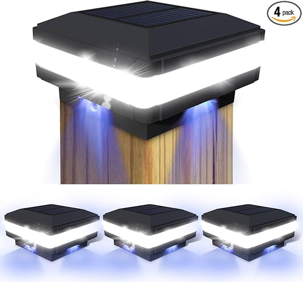 Sumaote Solar Post Cap Light, 52 LEDs 160 Lumen Outdoor Solar Post Light Fits 4x4 5x5 6x6 Wooden Posts IP65 Deck | Lumora