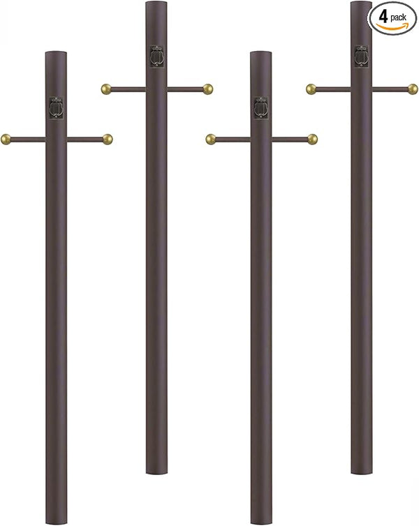 Solus 7-Foot Direct Burial Lamp Post – Outdoor Aluminum Light Pole with Decorative Cross Arm & 120V Outlet – Fits | Lumora