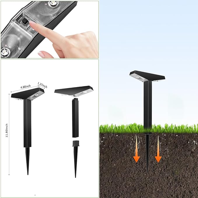 Solar Pathway Lights 6 Pack Outdoor, Waterproof Solar Garden Lights for Lawn, Patio, Walkway ,Auto On/Off, Warm White 3000K Decorative Landscape Lighting