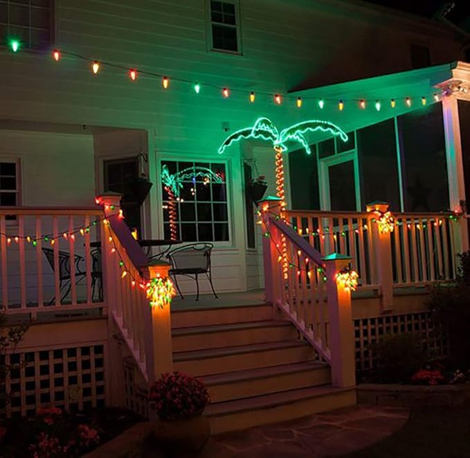 Chili Pepper Christmas String Lights, 13.6FT Chili Pepper Lights with 35 Multicolor Warm White Hot Chili, Incandescent Bulb Pepper Lights for Halloween Christmas Outdoor Patio Garden Kitchen Decor