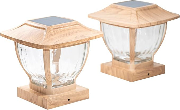 Maxsa 41881 Solar Wave Glass Post and Fence Cap Lights, Dusk-to-Dawn Solar-Powered Lighting, 3 - Outdoor Path Light | Lumora