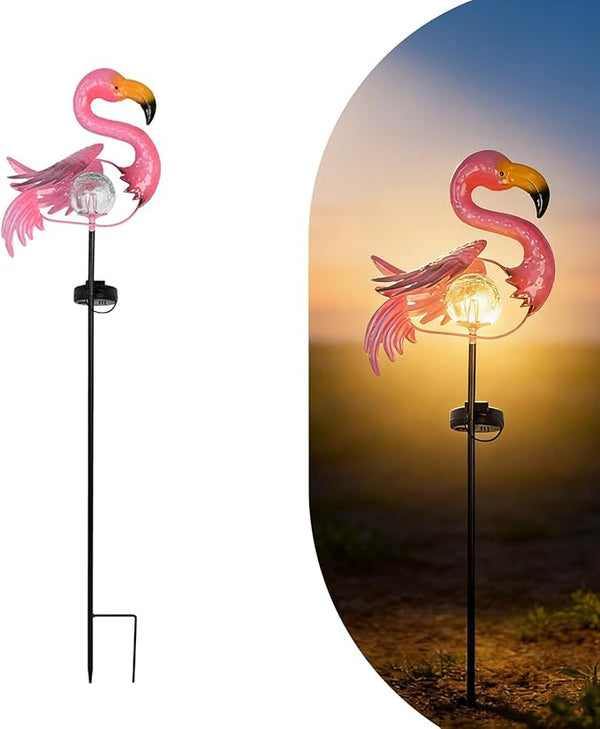 Garden Decor Solar Lights Pink Flamingo Lawn Light, for Yard Outdoor Decorations Ground Inserted Outdoor Waterproof | Lumora