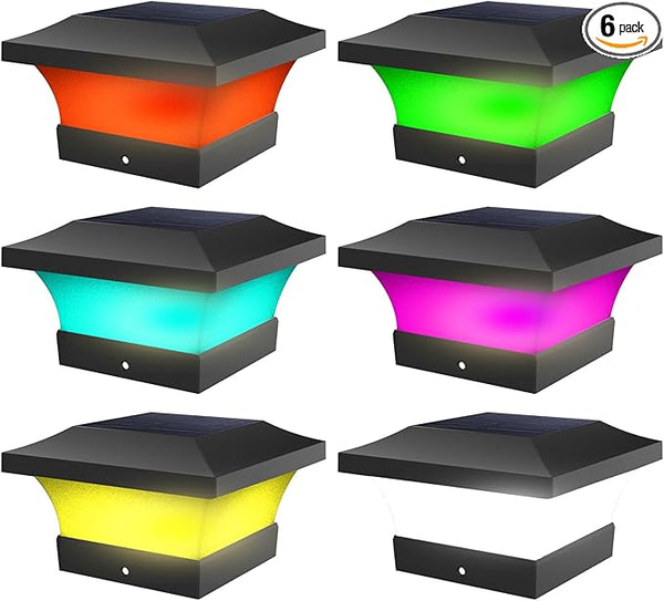 T-SUN 4X4 Post Solar Lights, Outdoor Waterproof RGB Color Changing Light for 4X4 5X5 6X6 Wood/Vinyl/Fence Posts | Lumora