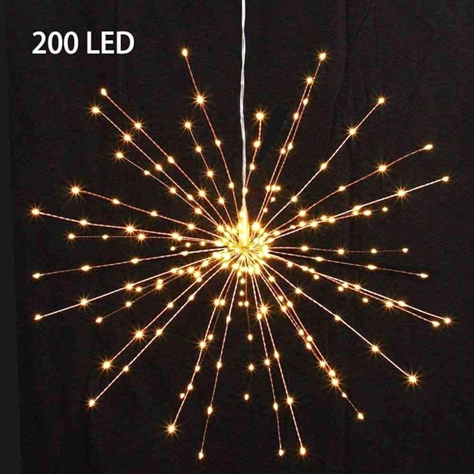 1 Pack Starburst Sphere Lights with Remote Control,200 LED Firework Light, 8 Modes - Outdoor Security Flood Light | Lumora